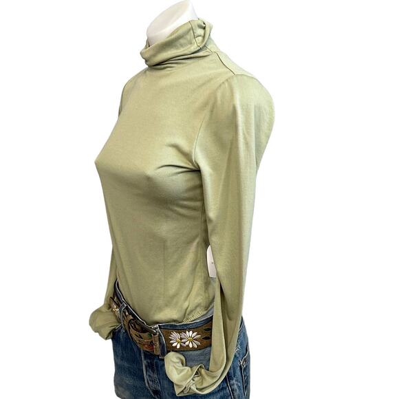 Revolve Green Mockneck Top SMALL Bodycon Backless Bodysuit Song Style $168 NEW - Picture 5 of 8